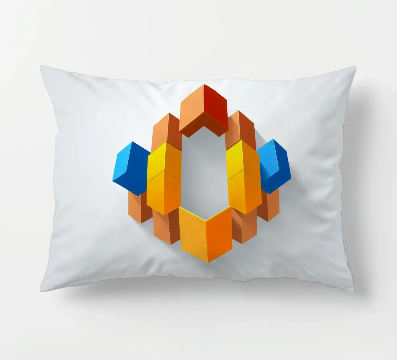 Forme geometriche colorate disposte in un motivo creativo cuscino da DesignDoodle