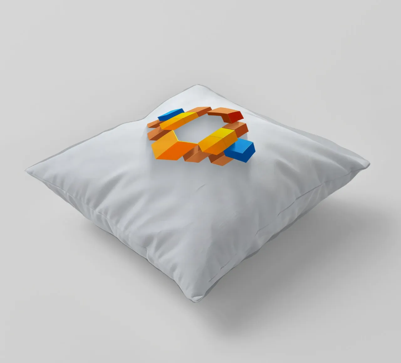 Forme geometriche colorate disposte in un motivo creativo cuscino da DesignDoodle