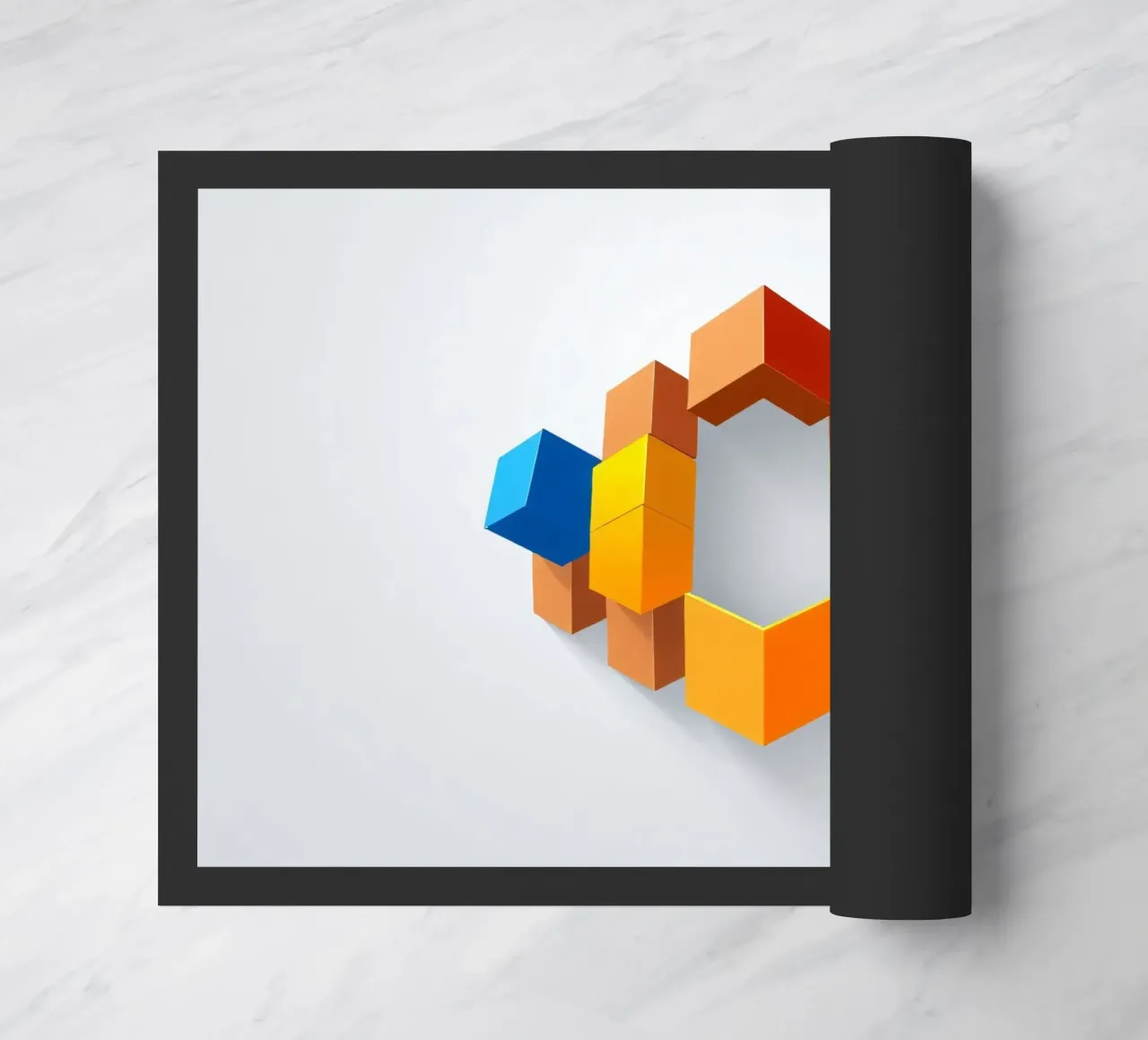 Forme geometriche colorate disposte in un motivo creativo zerbino da DesignDoodle