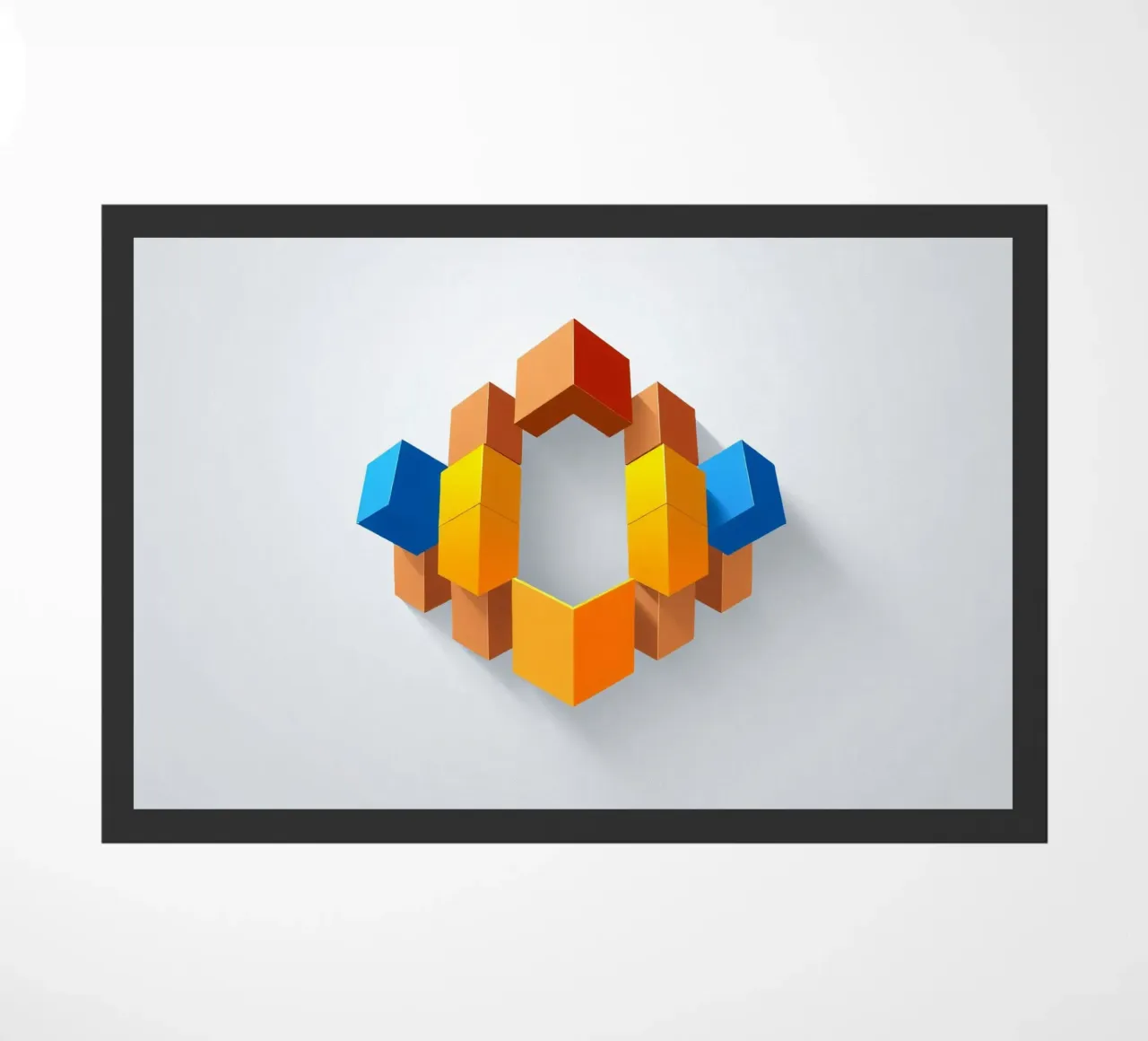 Forme geometriche colorate disposte in un motivo creativo zerbino da DesignDoodle