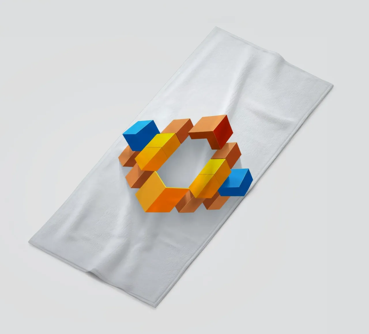 Forme geometriche colorate disposte in un motivo creativo telo mare da DesignDoodle