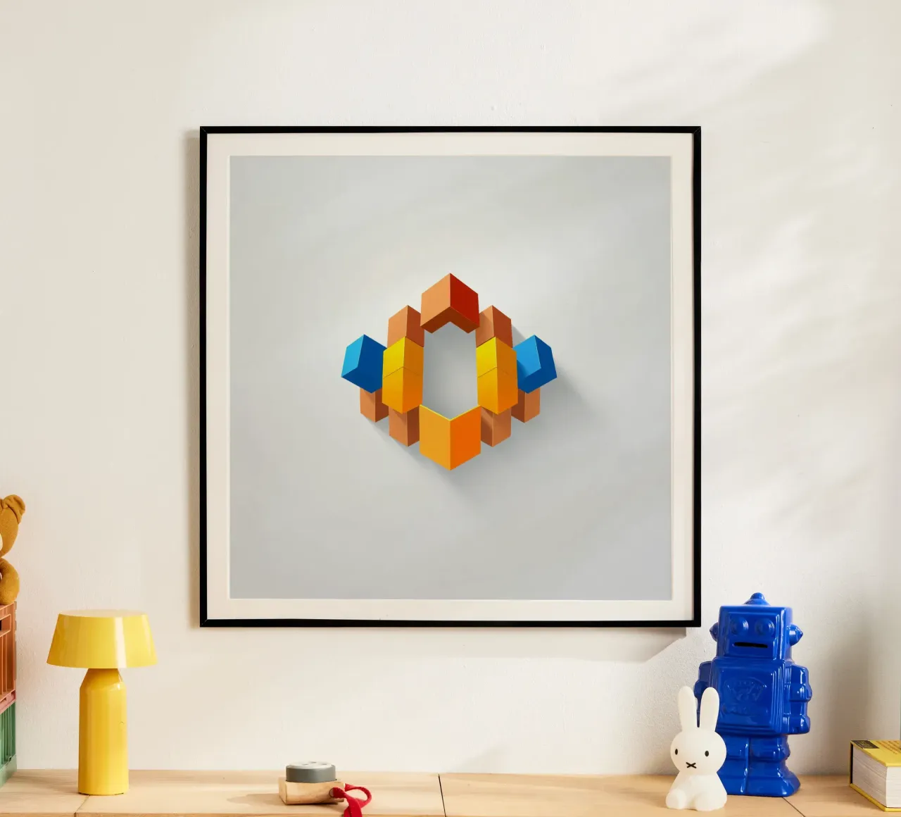 Forme geometriche colorate disposte in un motivo creativo poster da DesignDoodle