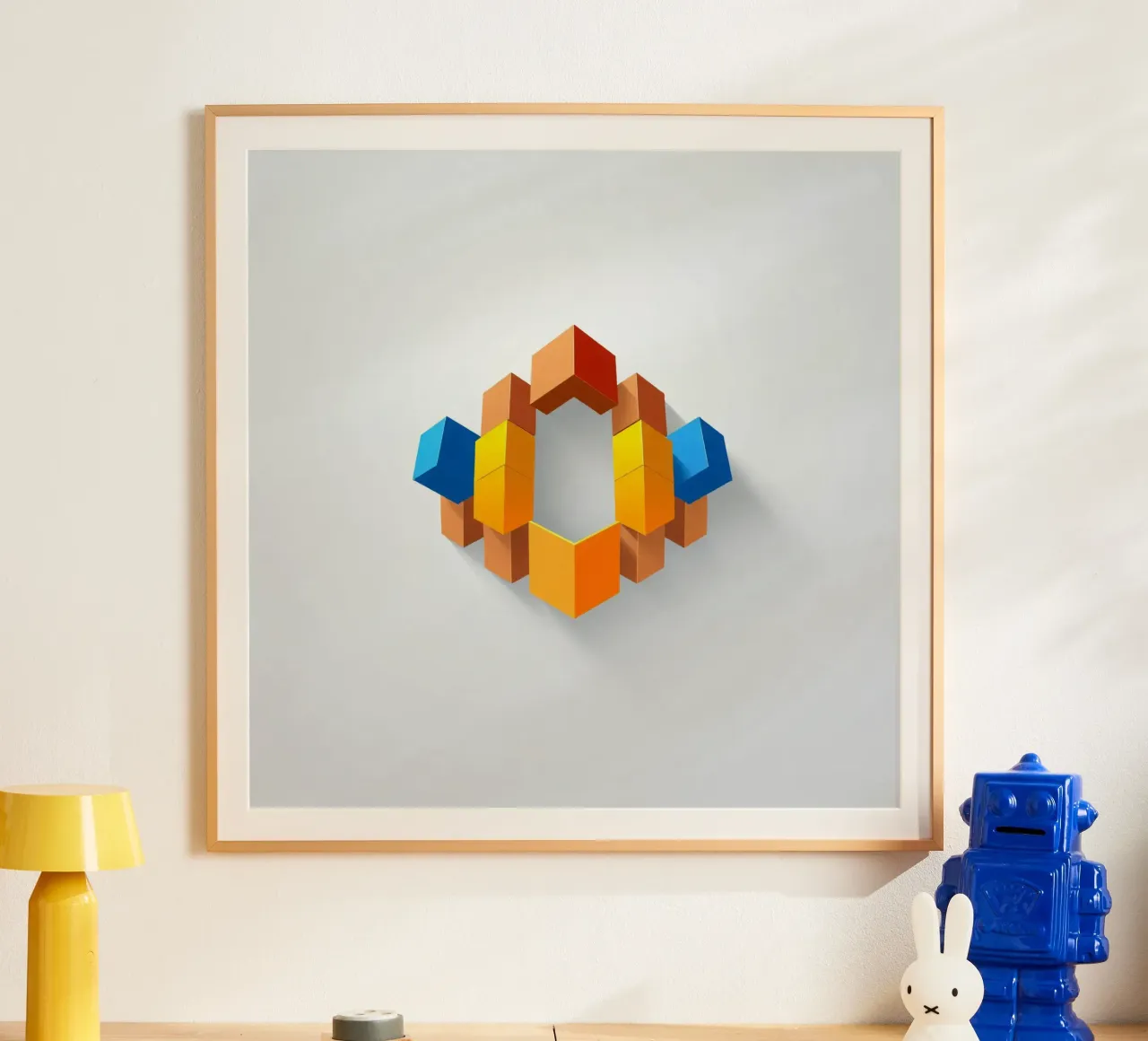 Forme geometriche colorate disposte in un motivo creativo carta hahnemühle da DesignDoodle