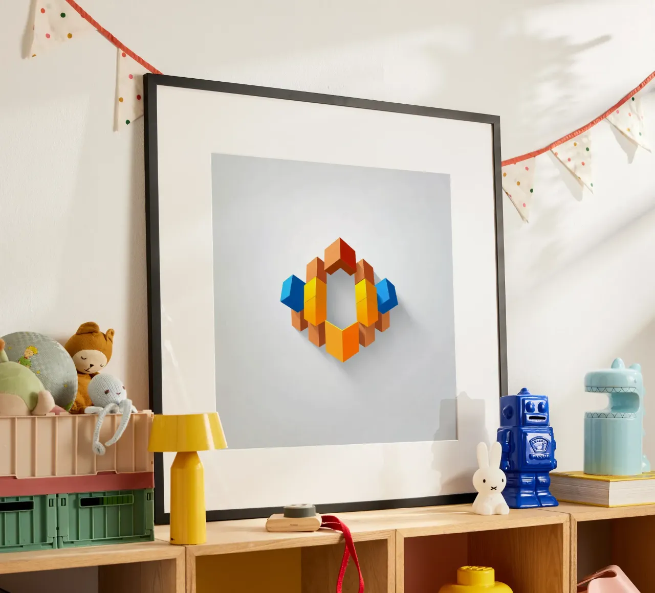 Forme geometriche colorate disposte in un motivo creativo carta hahnemühle da DesignDoodle