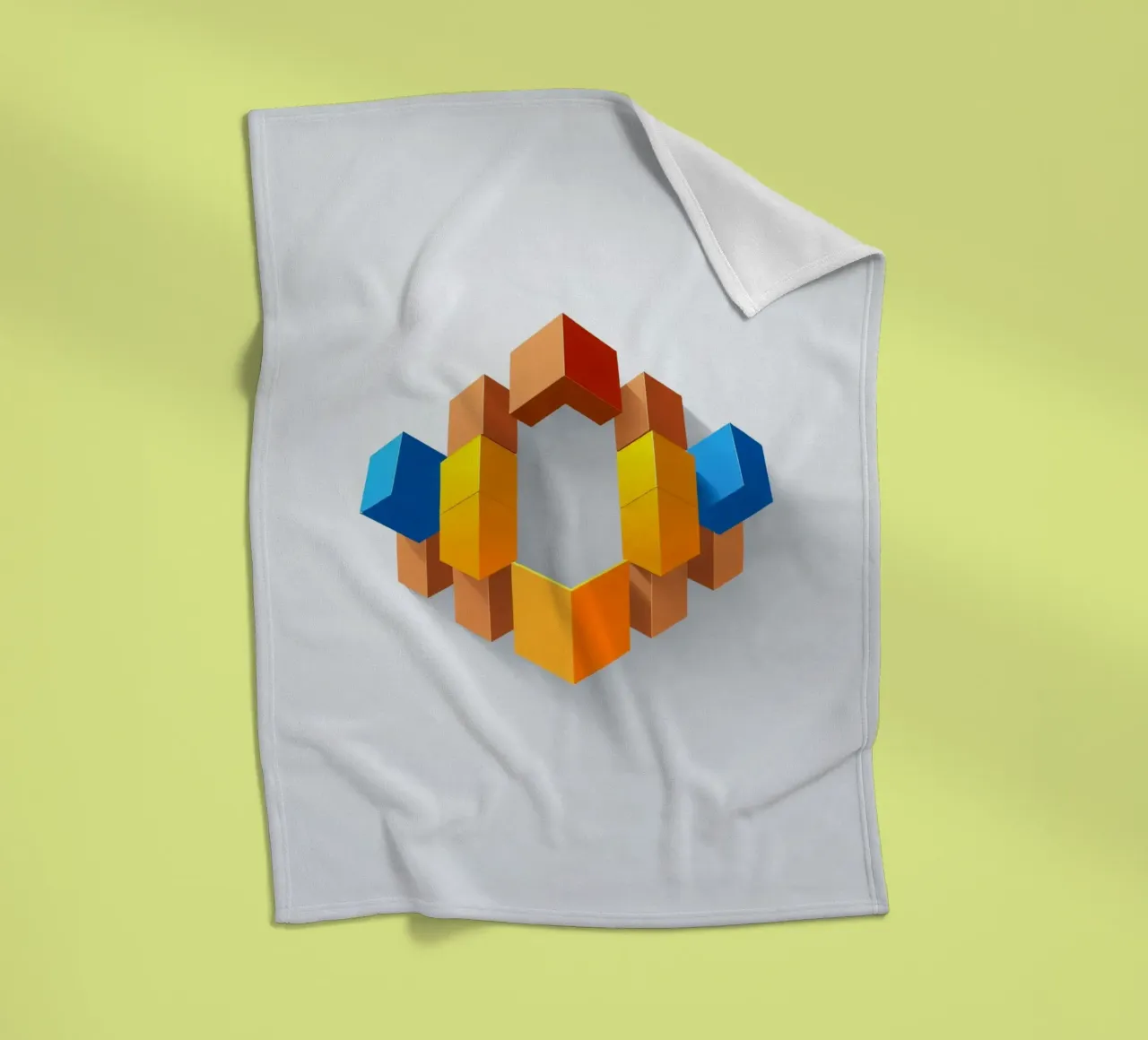 Forme geometriche colorate disposte in un motivo creativo coperta in pile da DesignDoodle