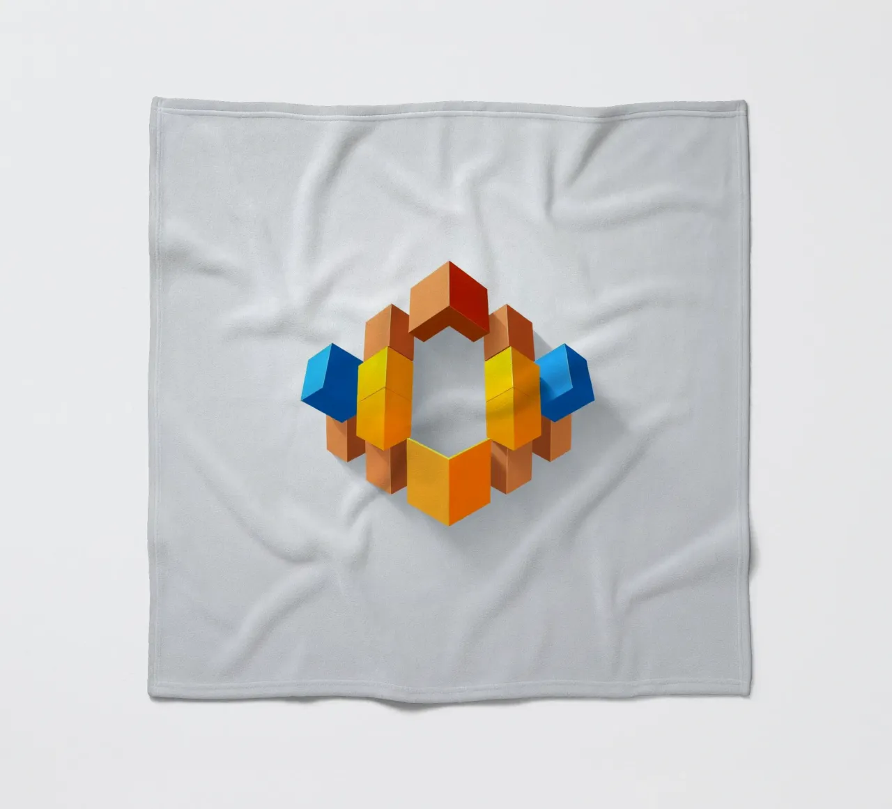 Forme geometriche colorate disposte in un motivo creativo coperta in pile da DesignDoodle