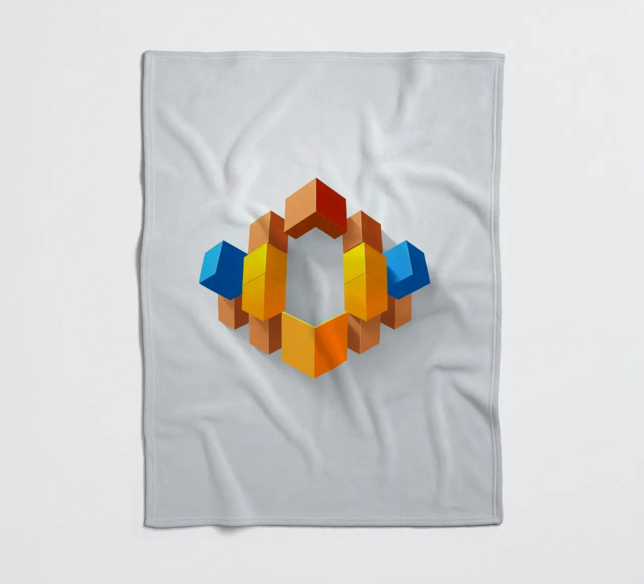 Forme geometriche colorate disposte in un motivo creativo coperta in pile da DesignDoodle