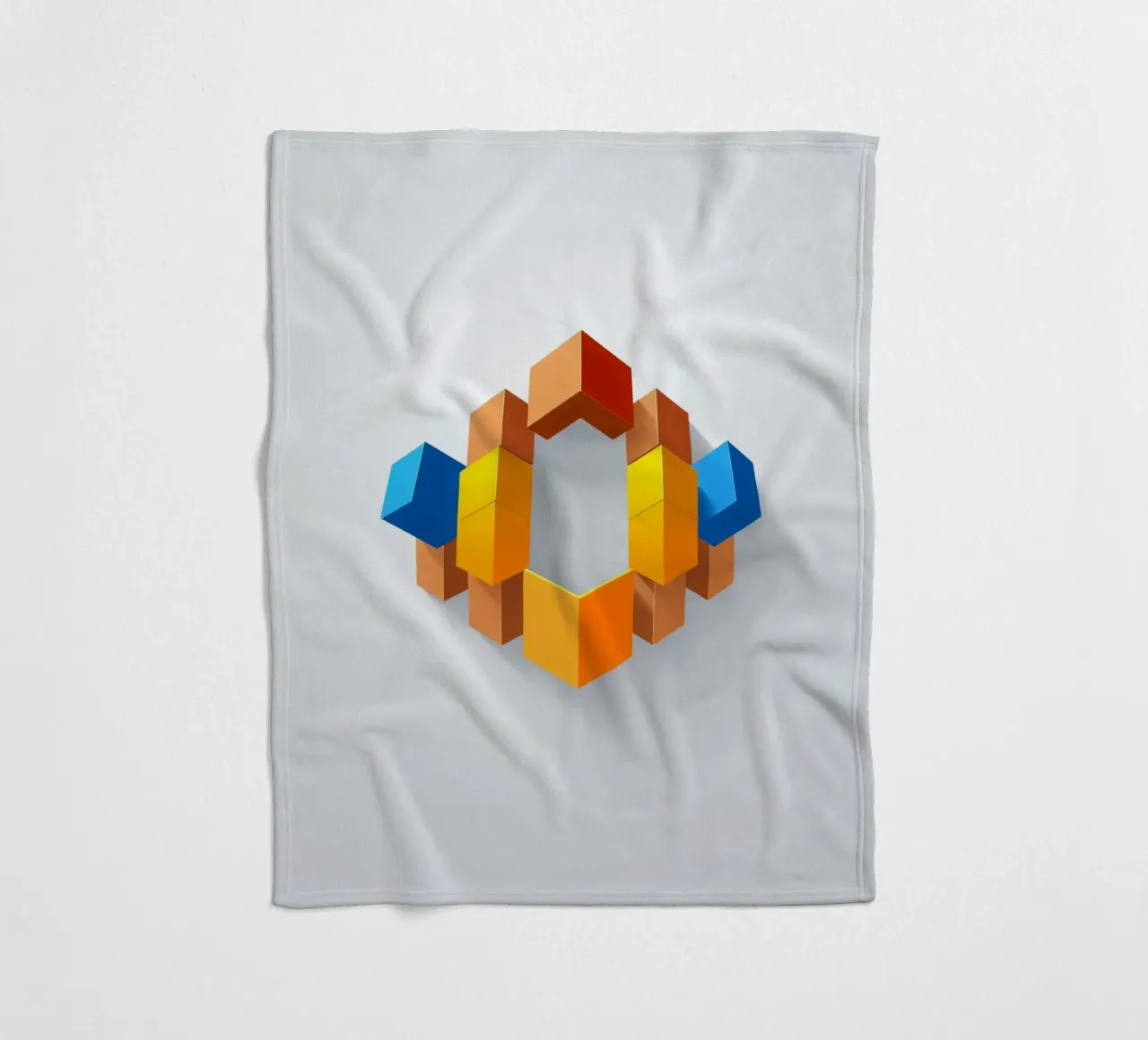 Forme geometriche colorate disposte in un motivo creativo coperta in pile da DesignDoodle