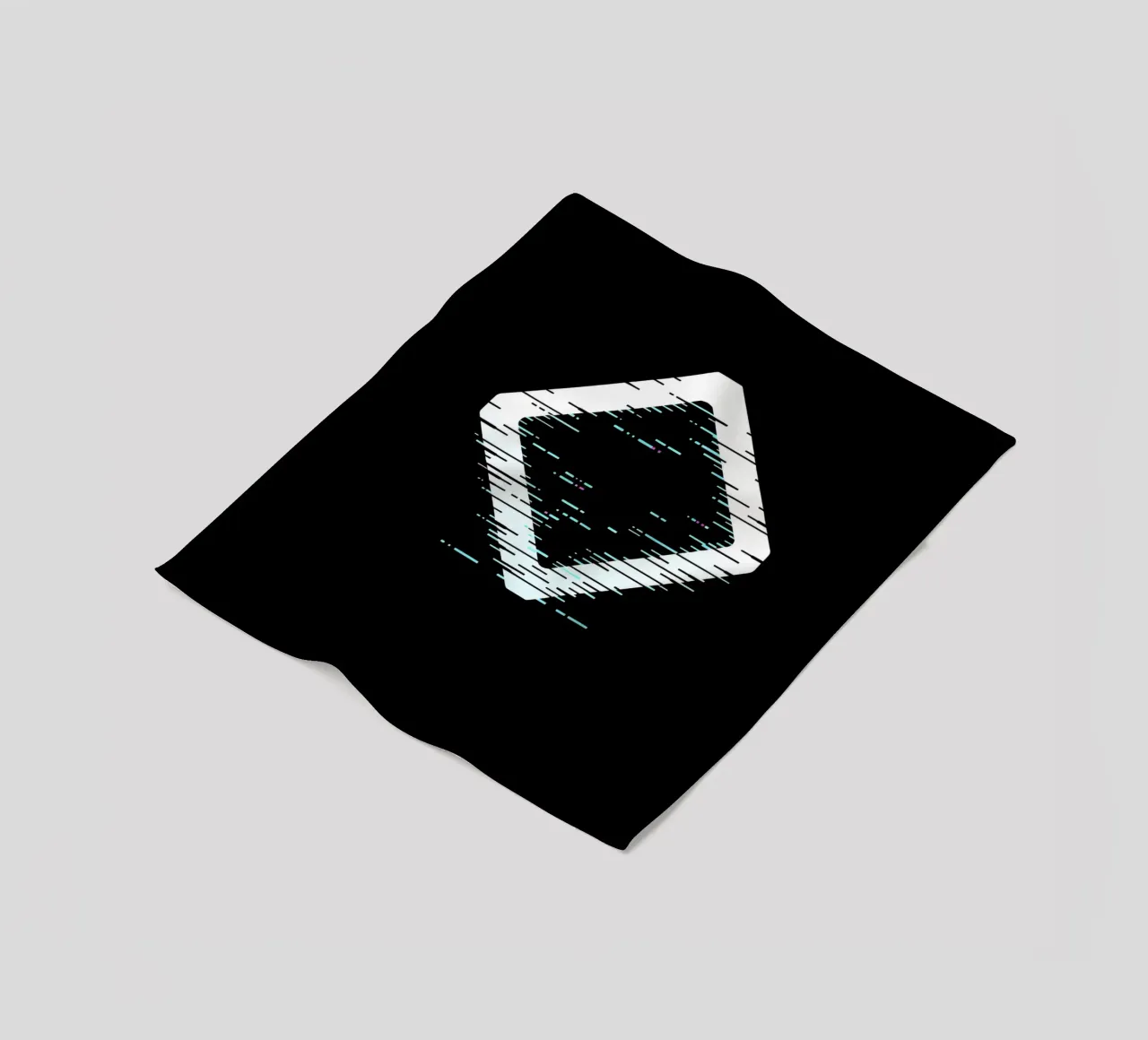 Abstract digital art displaying a glitched diamond shape fleece blanket by DesignDoodle