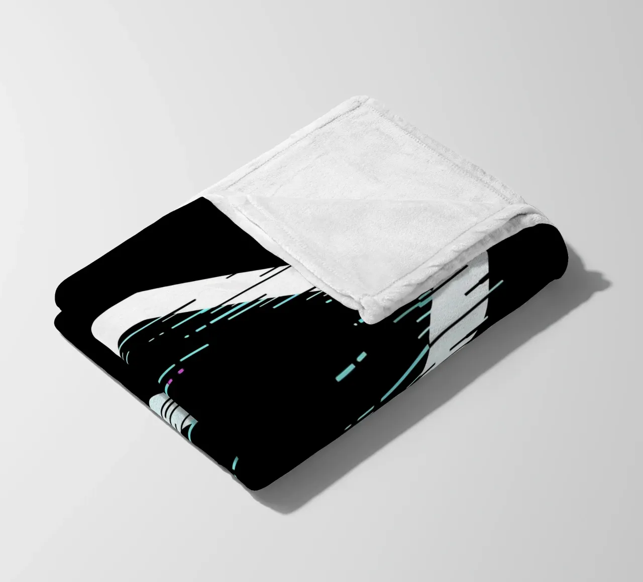 Abstract digital art displaying a glitched diamond shape fleece blanket by DesignDoodle