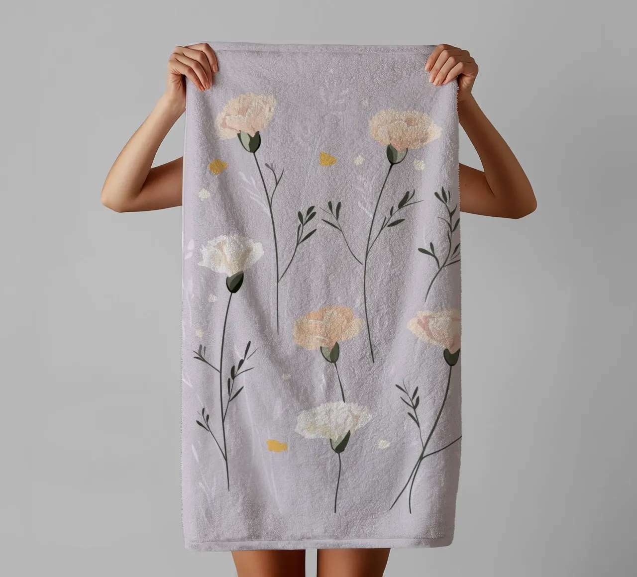 Pastel Carnations asciugamano da bagno da treechild