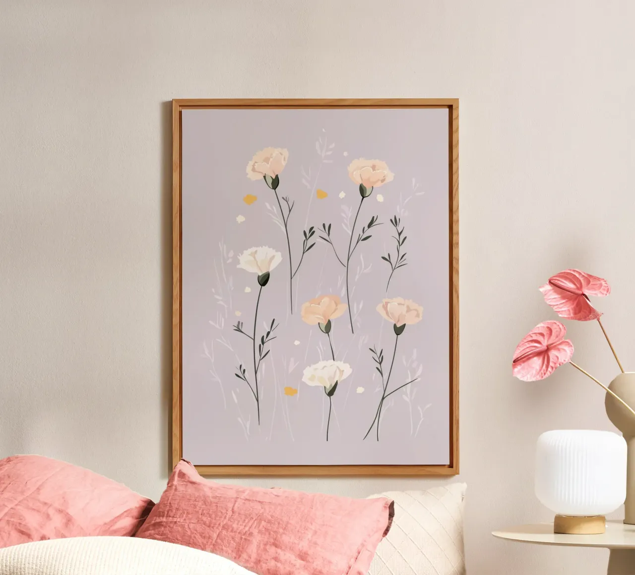 Pastel Carnations alluminio dibond da treechild