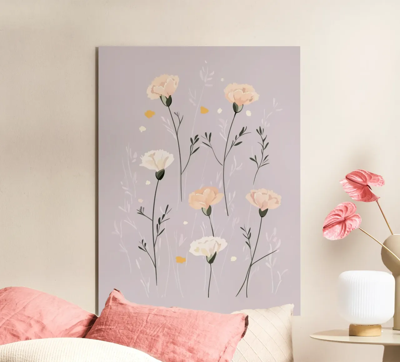 Pastel Carnations alluminio dibond da treechild