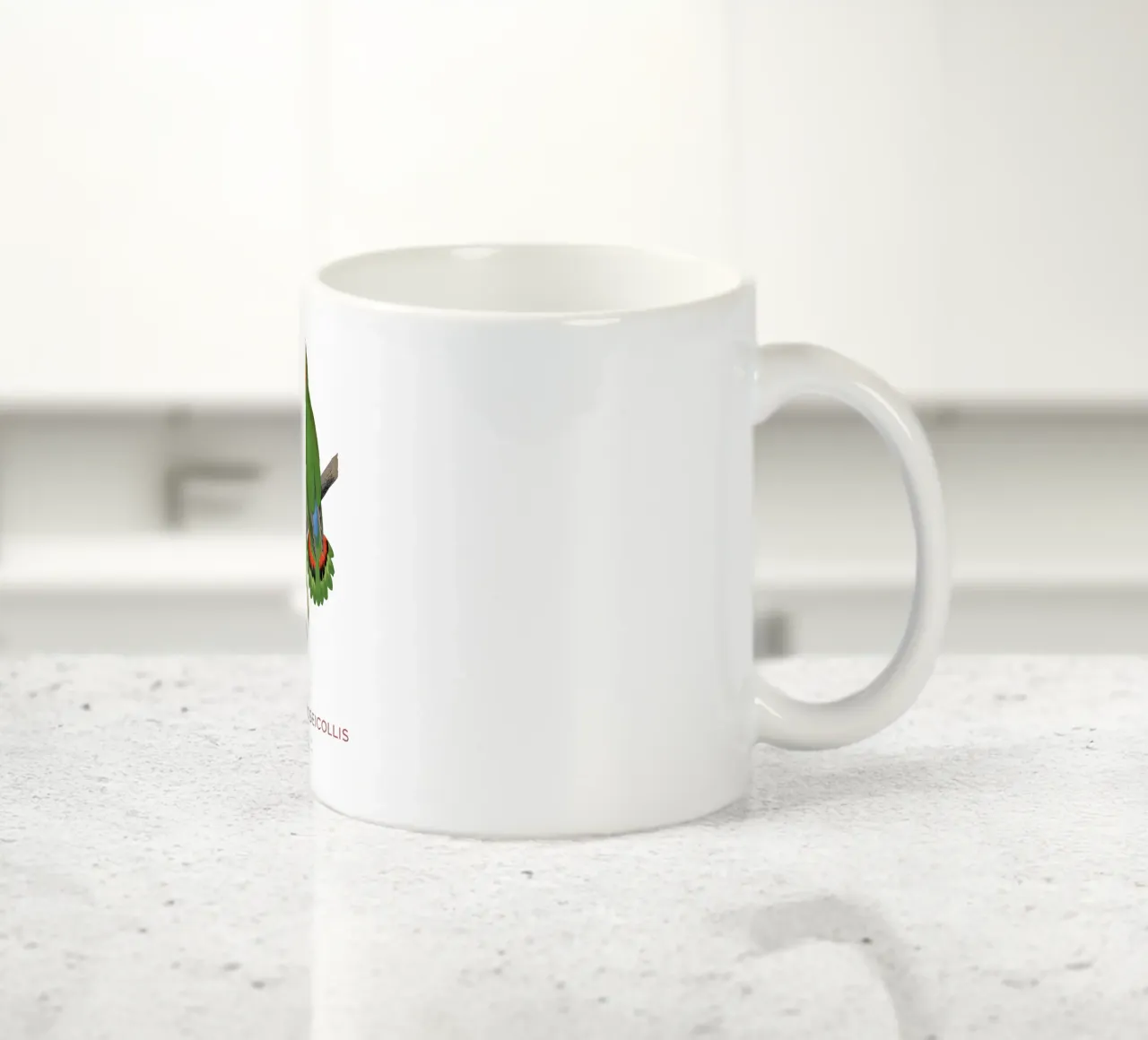 Rosenköpfiger Unzertrennlicher oder Agapornis roseicollis Keramik Tasse von Vintagrafica