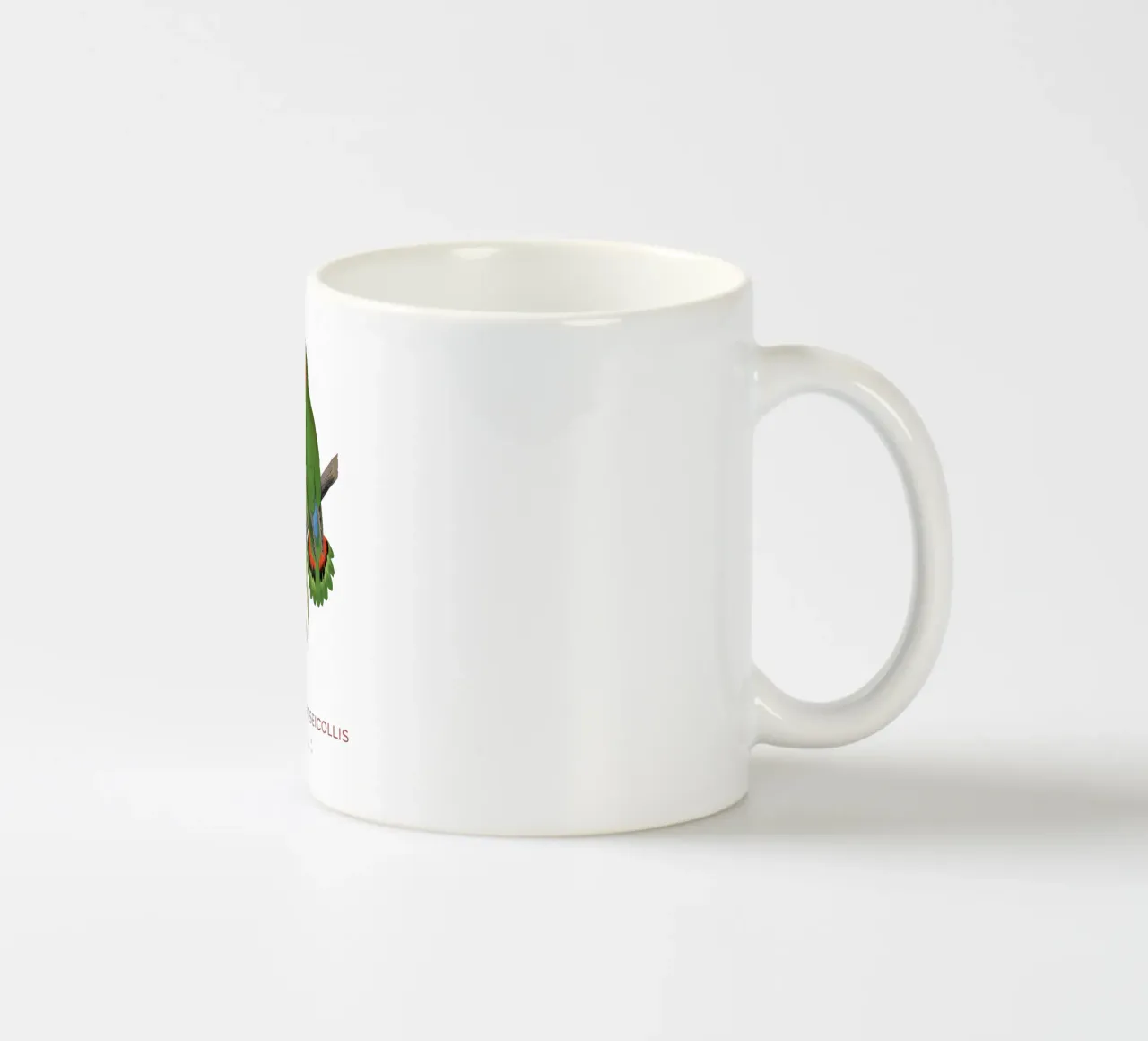 Rosenköpfiger Unzertrennlicher oder Agapornis roseicollis Keramik Tasse von Vintagrafica