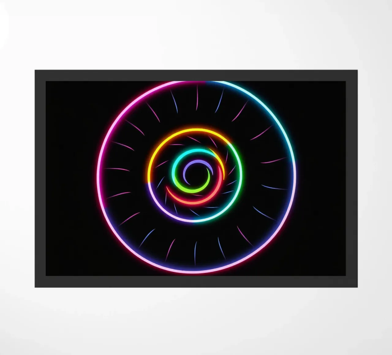 Disegno luminoso a spirale colorato con colori al neon zerbino da DesignDoodle