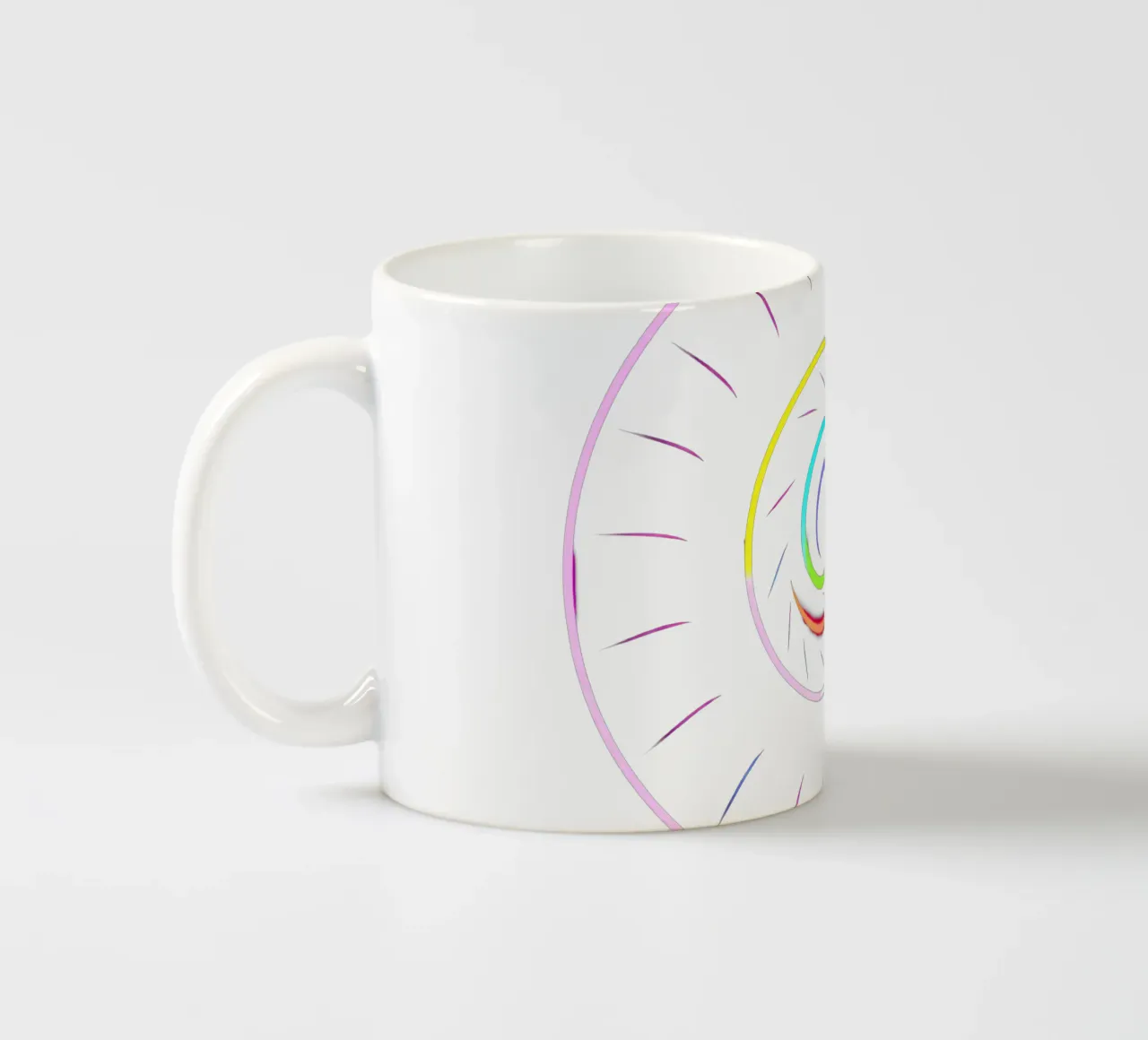 Disegno luminoso a spirale colorato con colori al neon tazza in ceramica da DesignDoodle