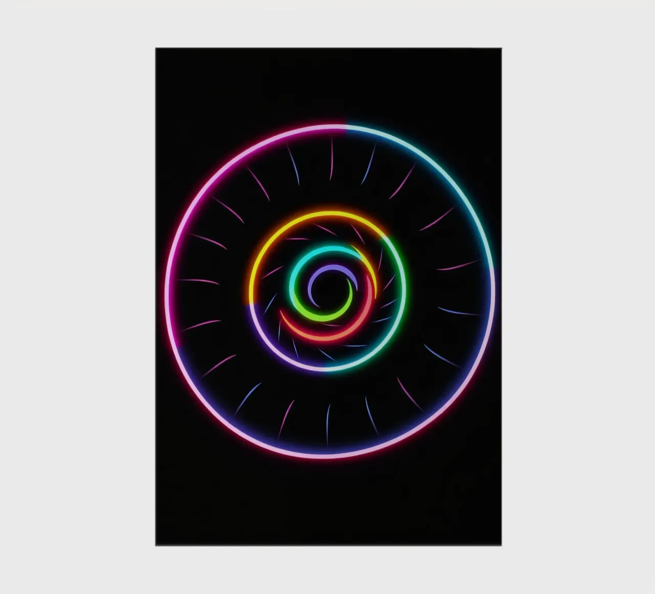 Colorful spiral light pattern with neon colors notebook by DesignDoodle