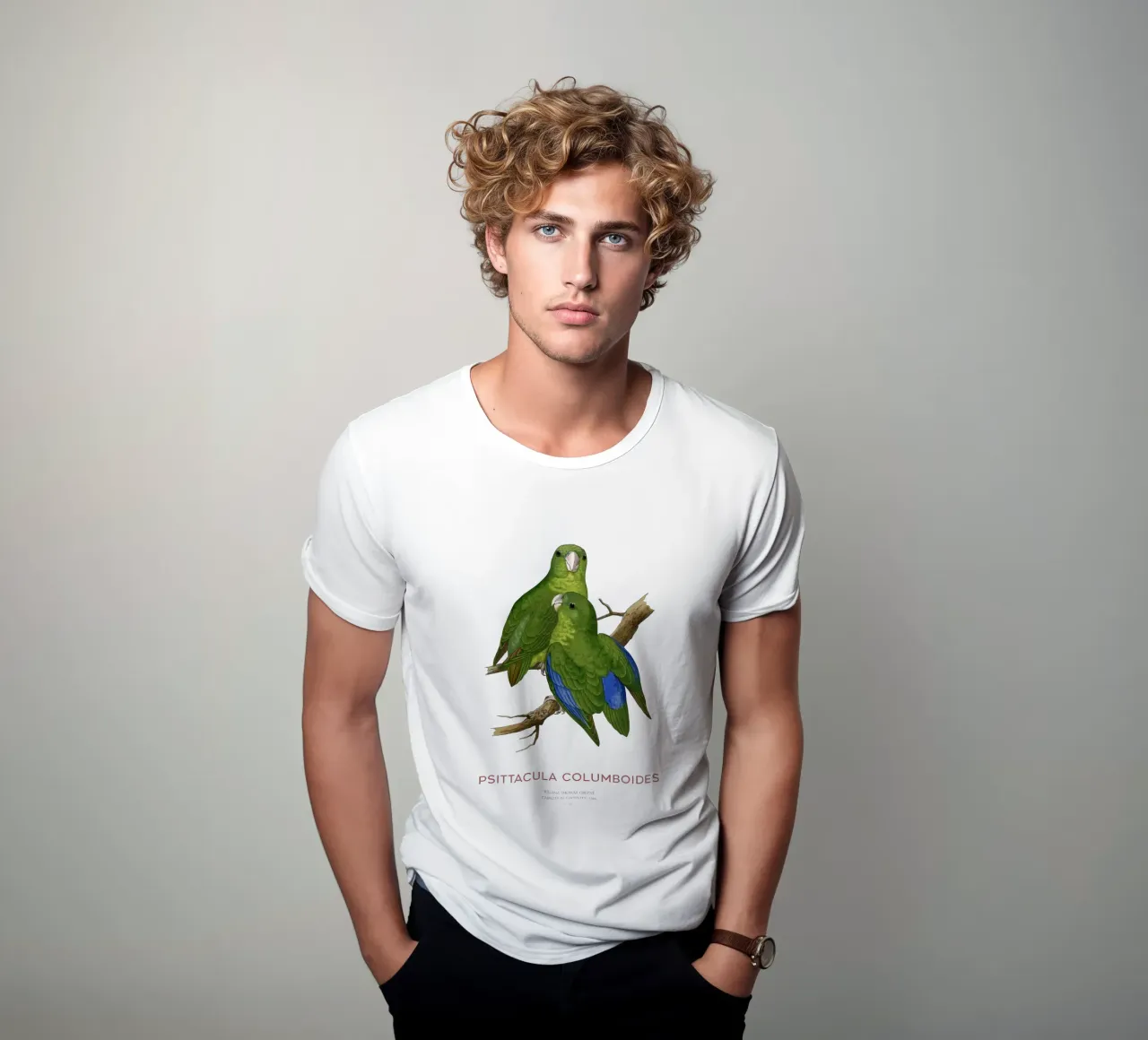 Malabarsittich oder Psittacula columboides T-Shirt von Vintagrafica