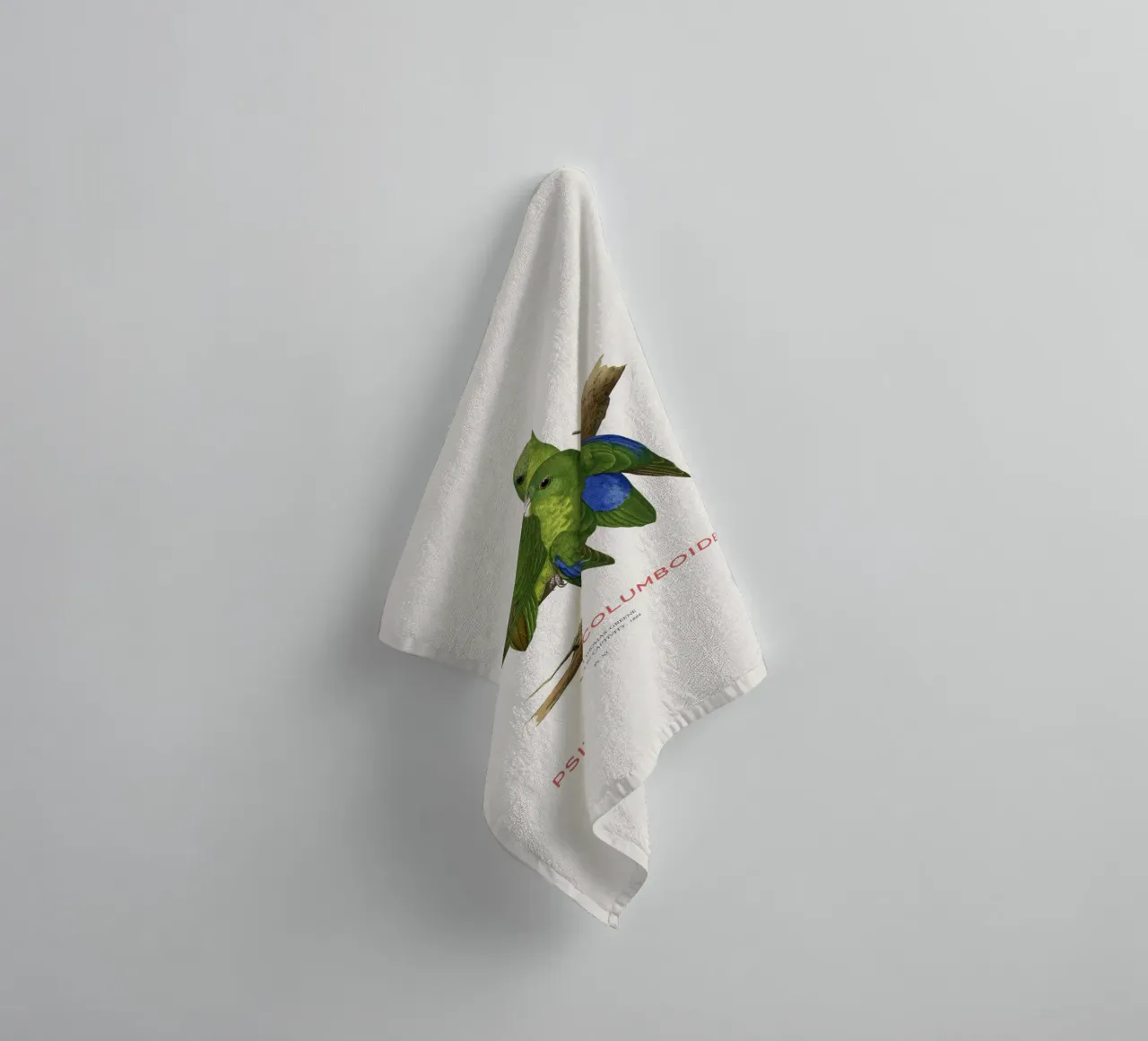 Malabarsittich oder Psittacula columboides Handtuch von Vintagrafica