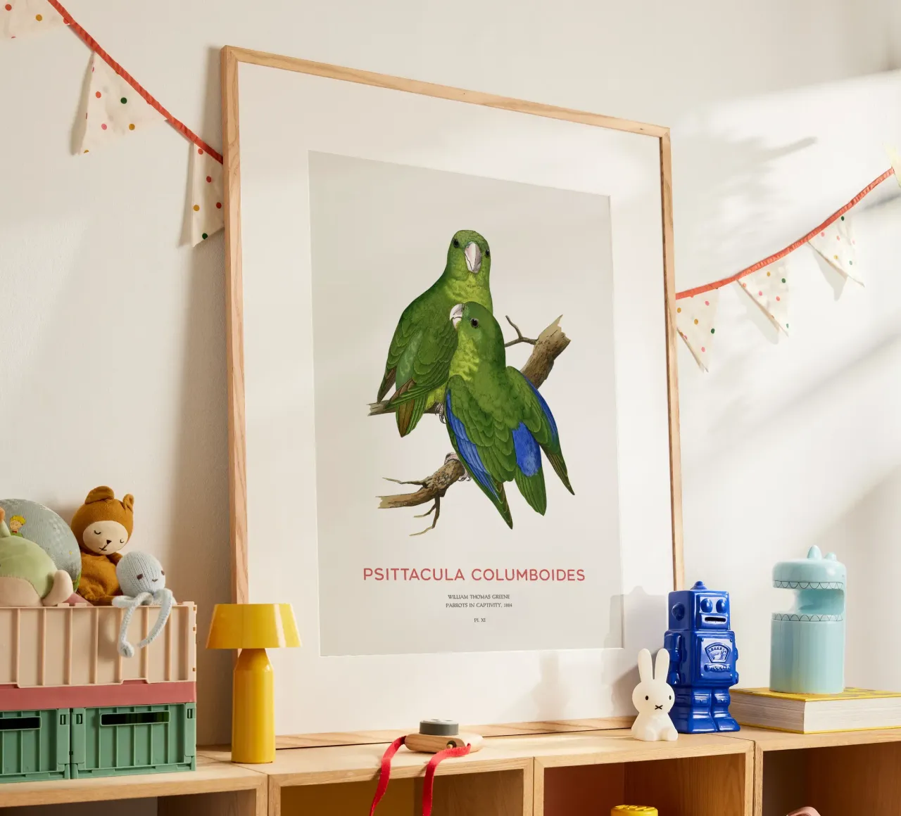 Malabarsittich oder Psittacula columboides Hahnemühle von Vintagrafica