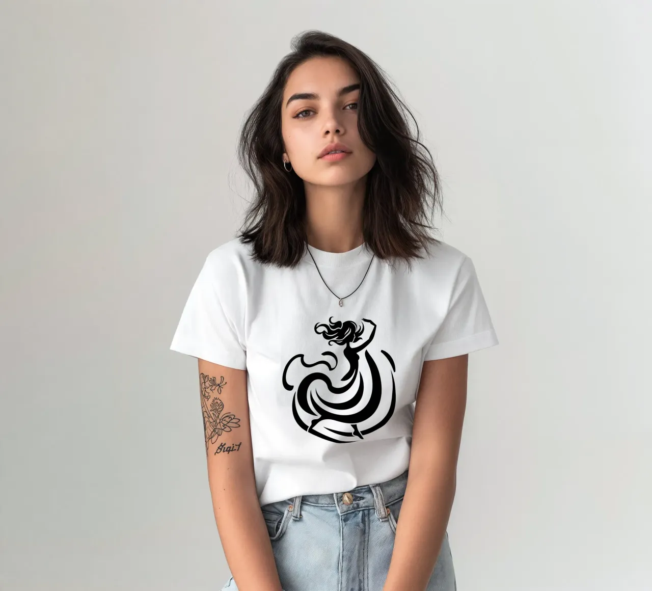 A graceful dancer in motion with flowing lines t-shirt by DesignDoodle