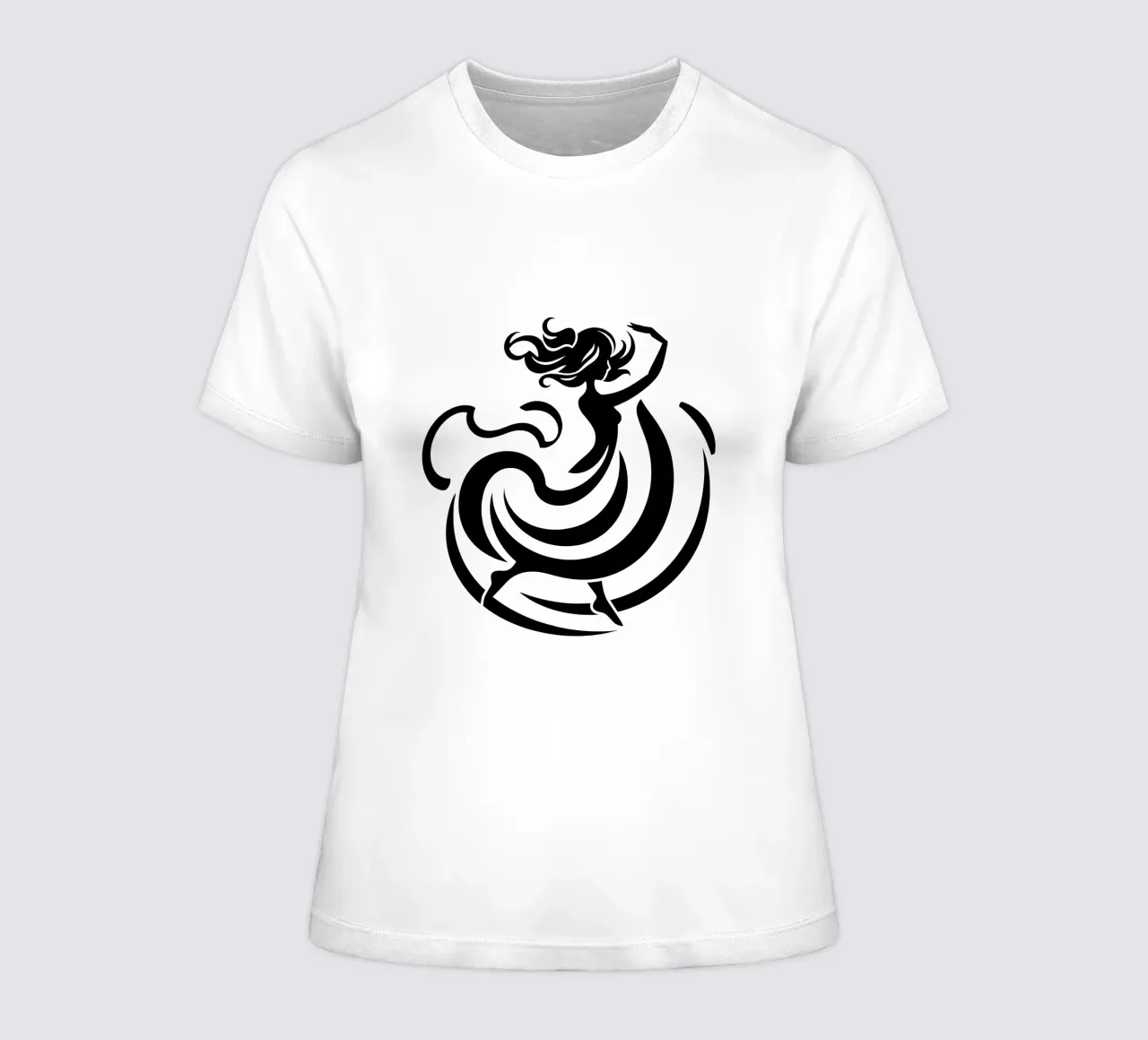 A graceful dancer in motion with flowing lines women's fitted t-shirt by DesignDoodle
