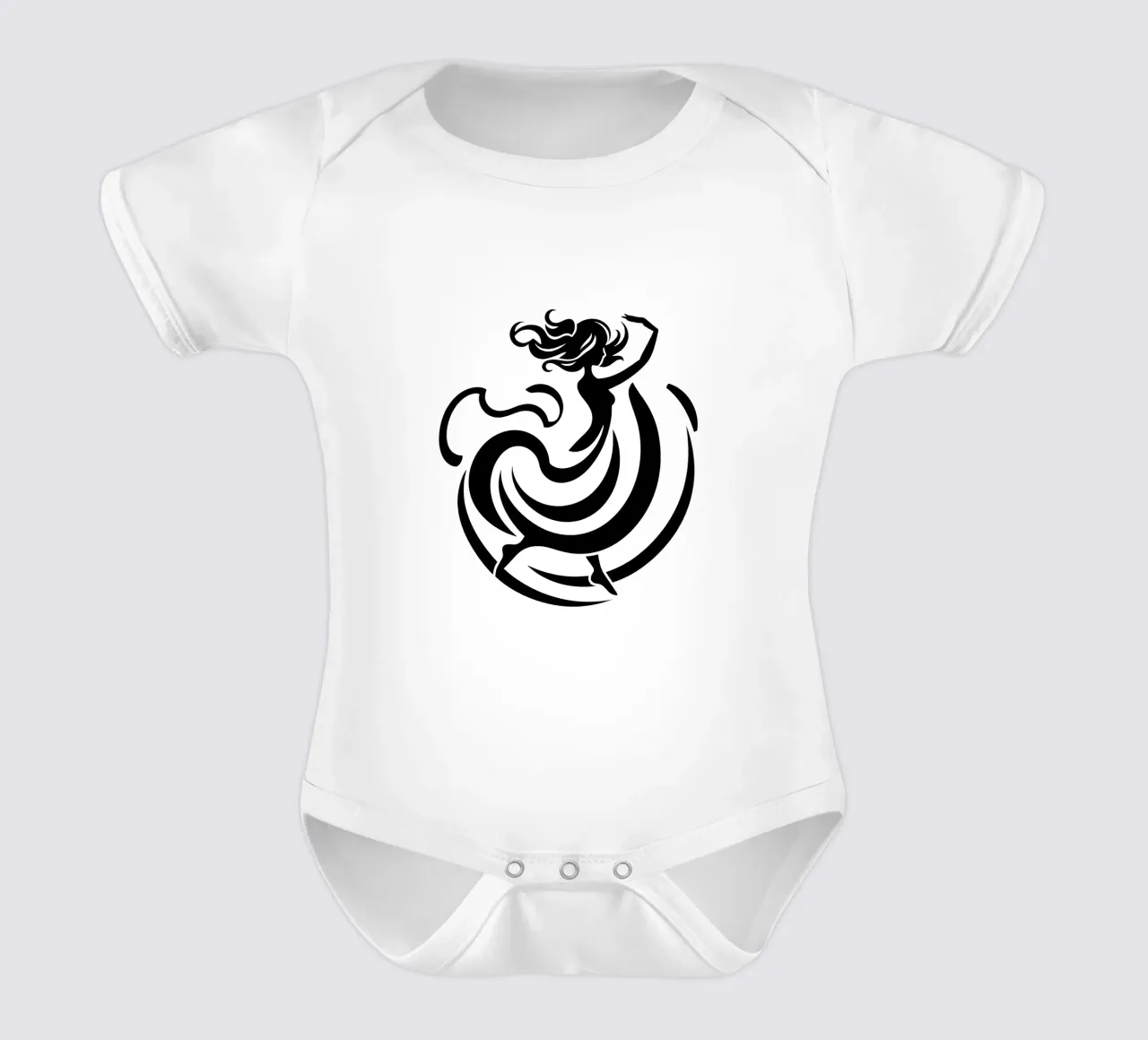 Eine anmutige Tänzerin in Bewegung mit fließenden Linien Kurzarm Babybody von DesignDoodle