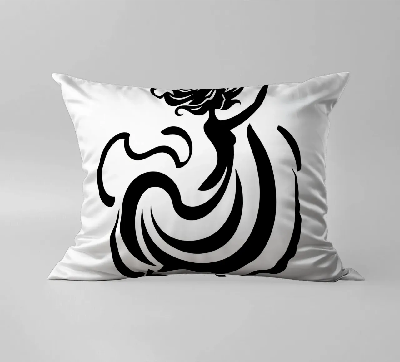 A graceful dancer in motion with flowing lines decorative cushion by DesignDoodle