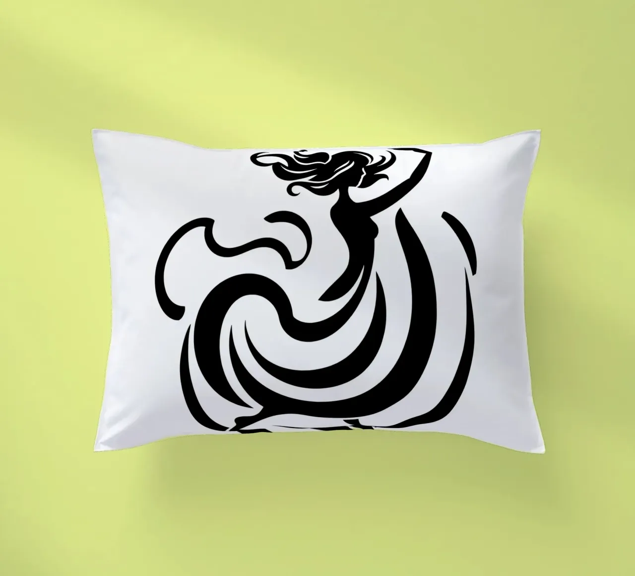 A graceful dancer in motion with flowing lines decorative cushion by DesignDoodle