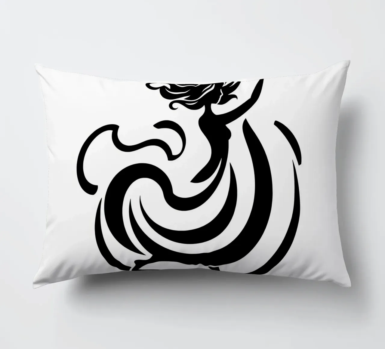 A graceful dancer in motion with flowing lines decorative cushion by DesignDoodle