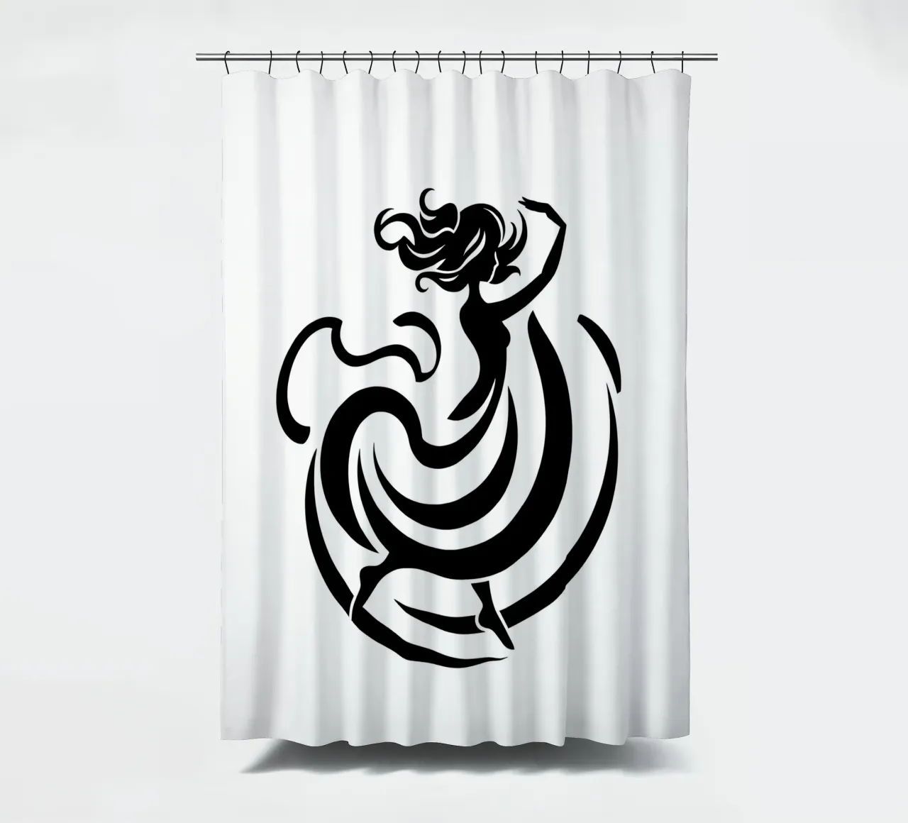 A graceful dancer in motion with flowing lines shower curtain by DesignDoodle