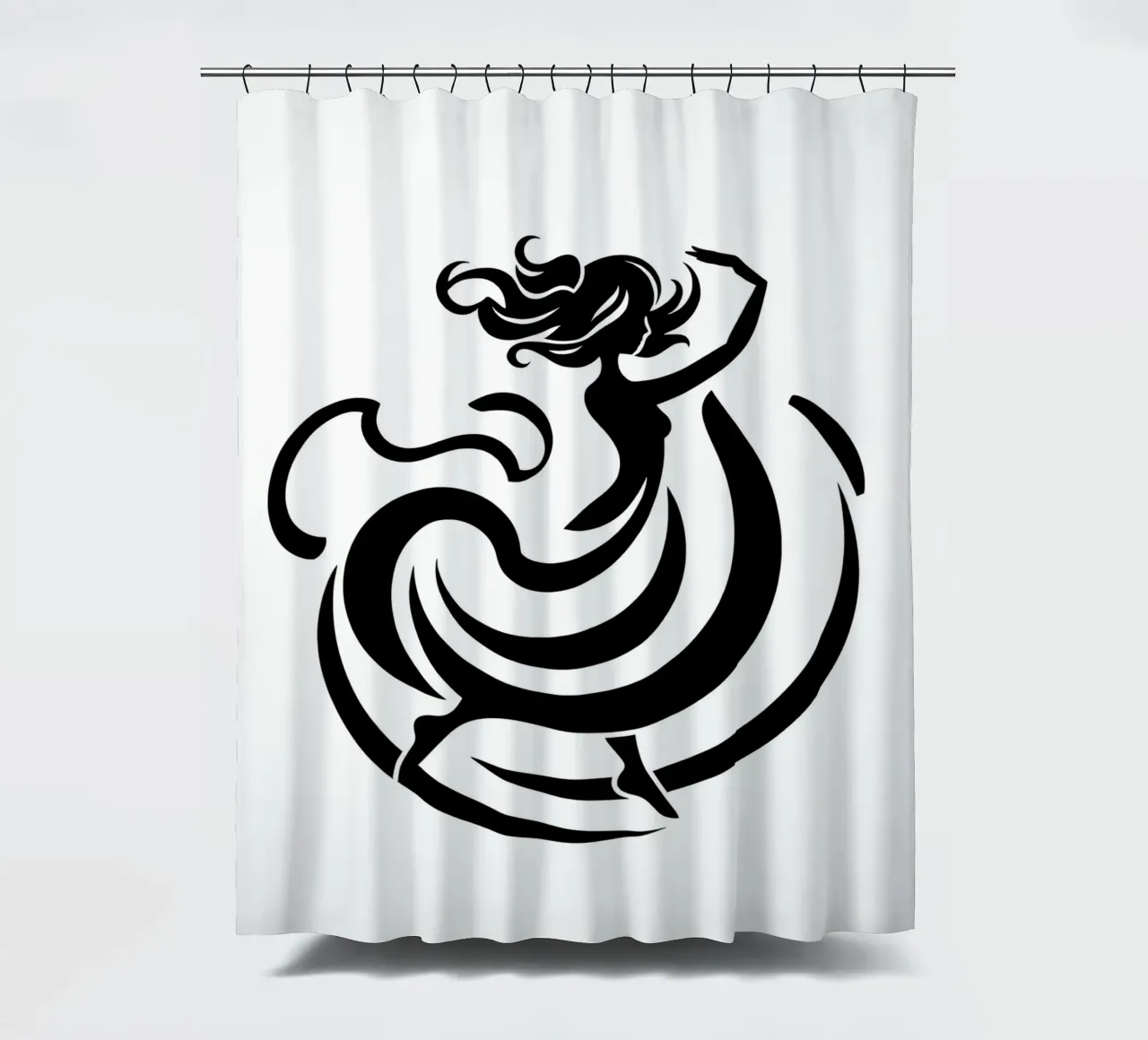 A graceful dancer in motion with flowing lines shower curtain by DesignDoodle