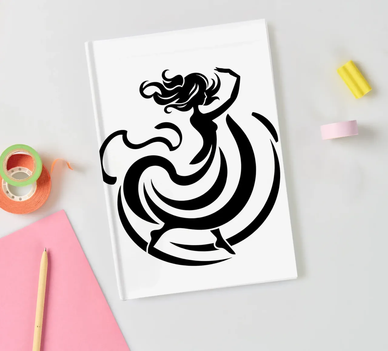 A graceful dancer in motion with flowing lines notebook by DesignDoodle