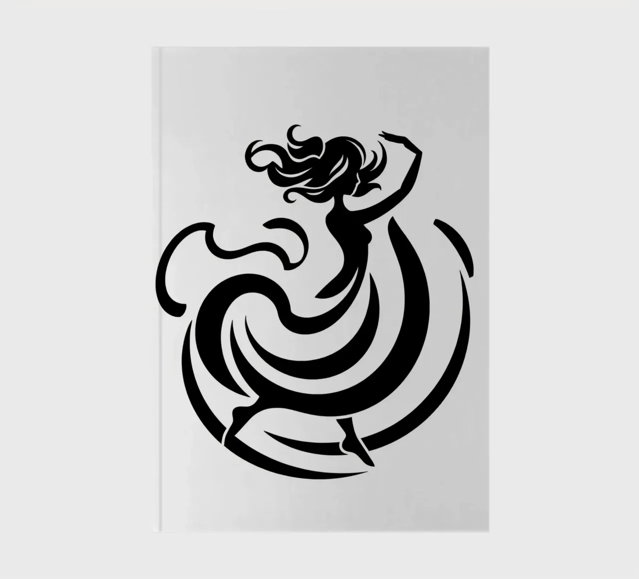 A graceful dancer in motion with flowing lines notebook by DesignDoodle