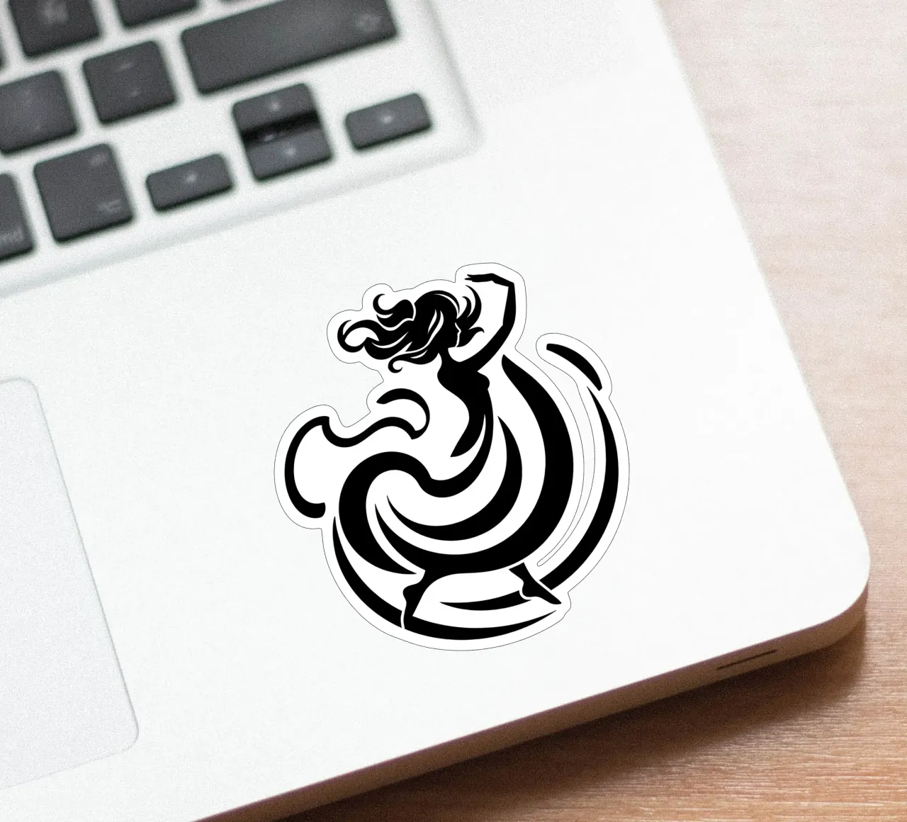 A graceful dancer in motion with flowing lines sticker by DesignDoodle