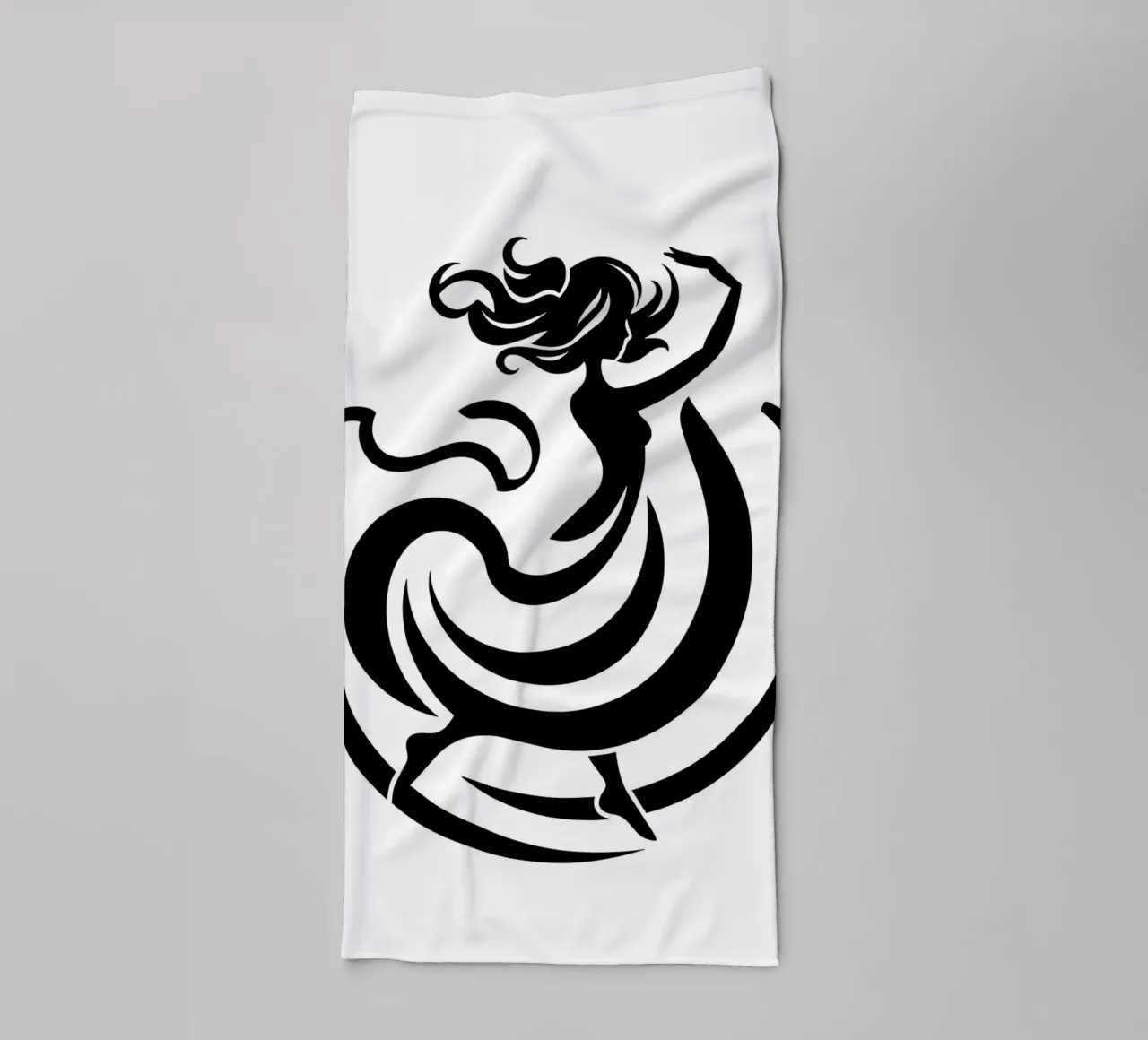 A graceful dancer in motion with flowing lines towel by DesignDoodle