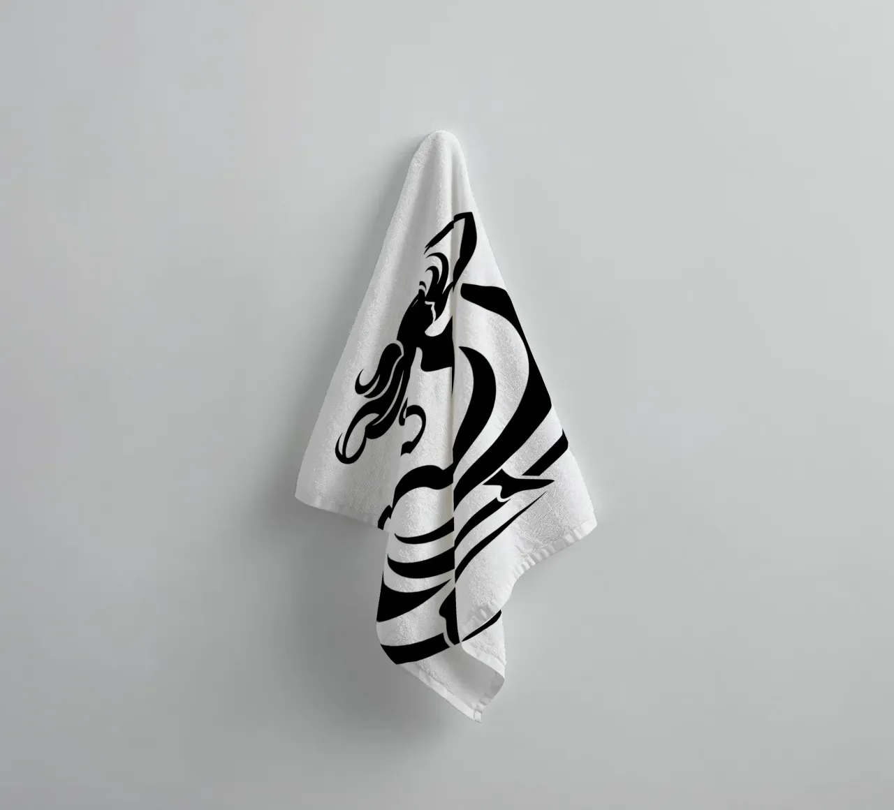 A graceful dancer in motion with flowing lines towel by DesignDoodle