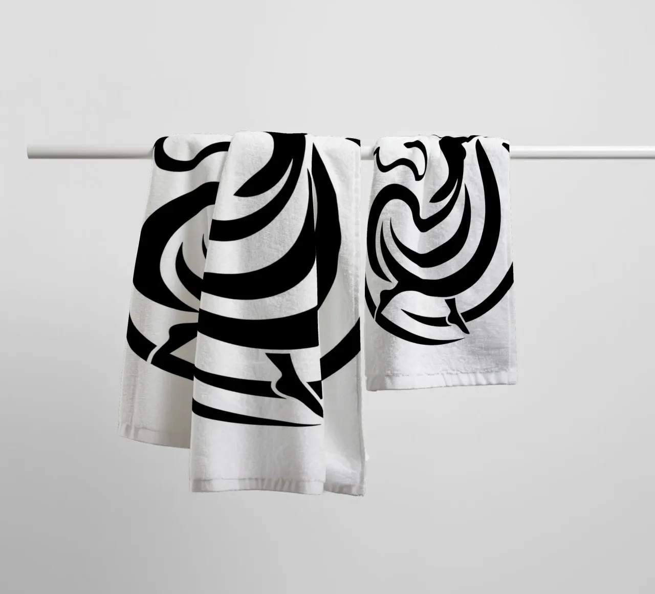 A graceful dancer in motion with flowing lines towel by DesignDoodle