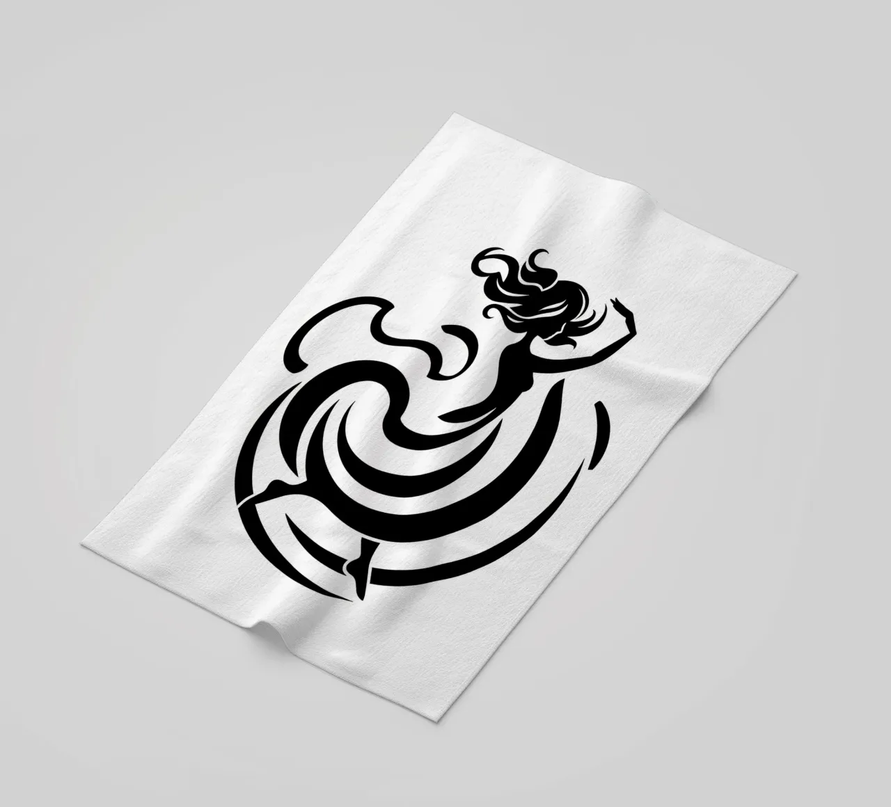 A graceful dancer in motion with flowing lines beach towel by DesignDoodle