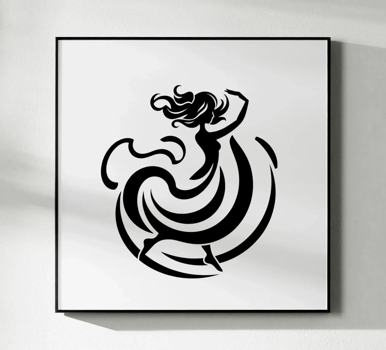 Eine anmutige Tänzerin in Bewegung mit fließenden Linien Acryl-Glas von DesignDoodle