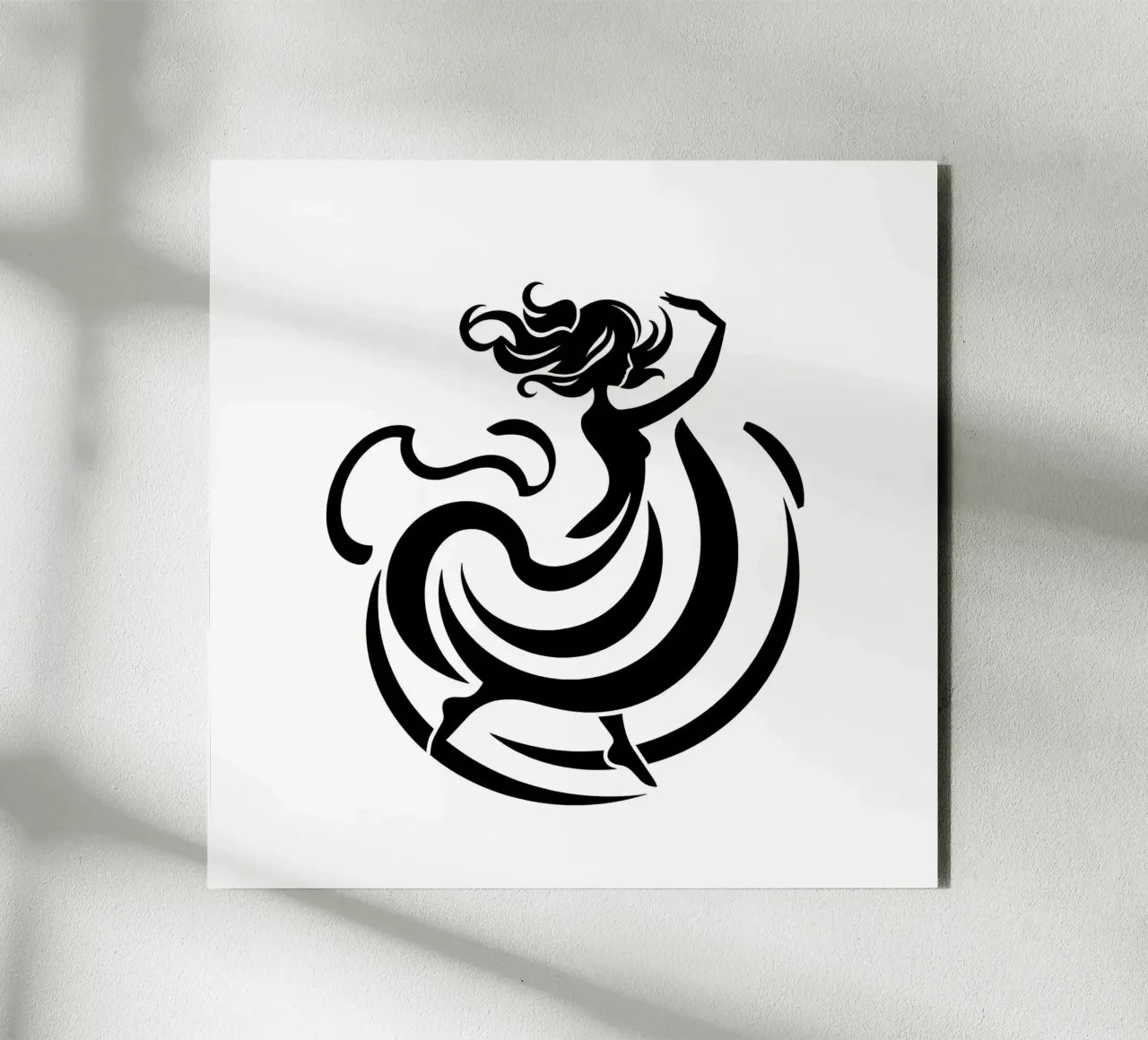 A graceful dancer in motion with flowing lines alu-dibond by DesignDoodle