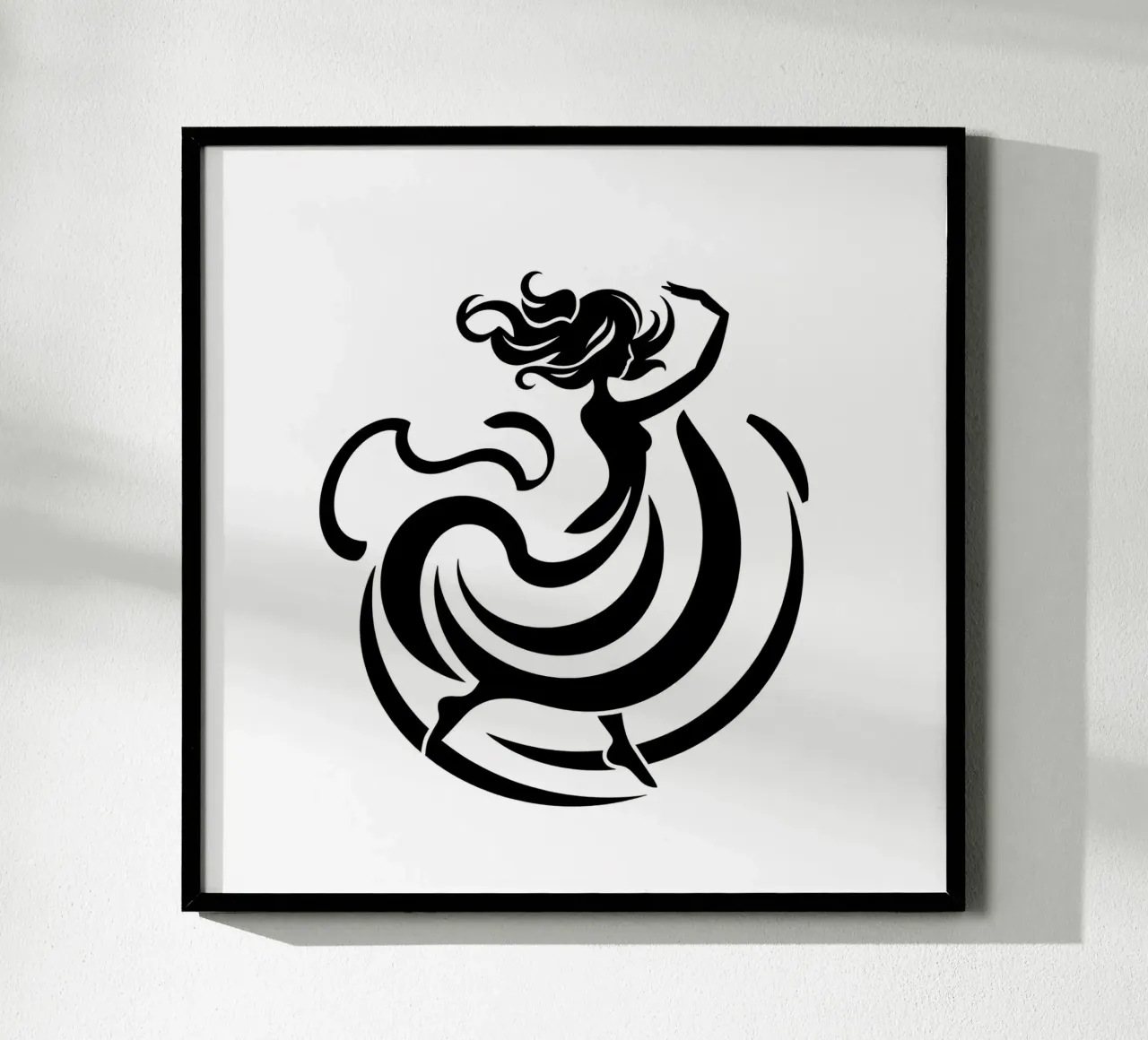 Eine anmutige Tänzerin in Bewegung mit fließenden Linien Hahnemühle von DesignDoodle
