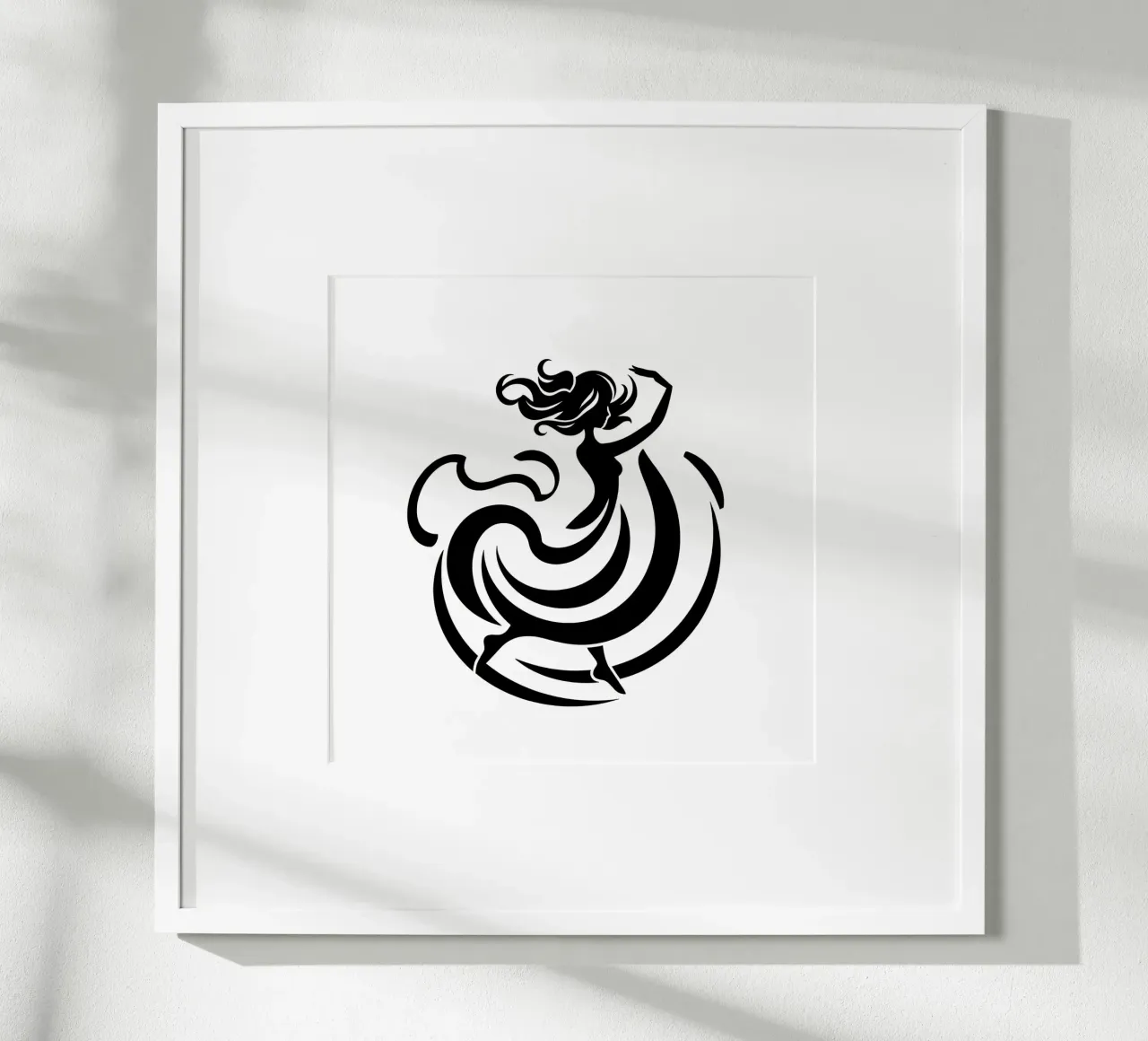 Eine anmutige Tänzerin in Bewegung mit fließenden Linien Hahnemühle von DesignDoodle