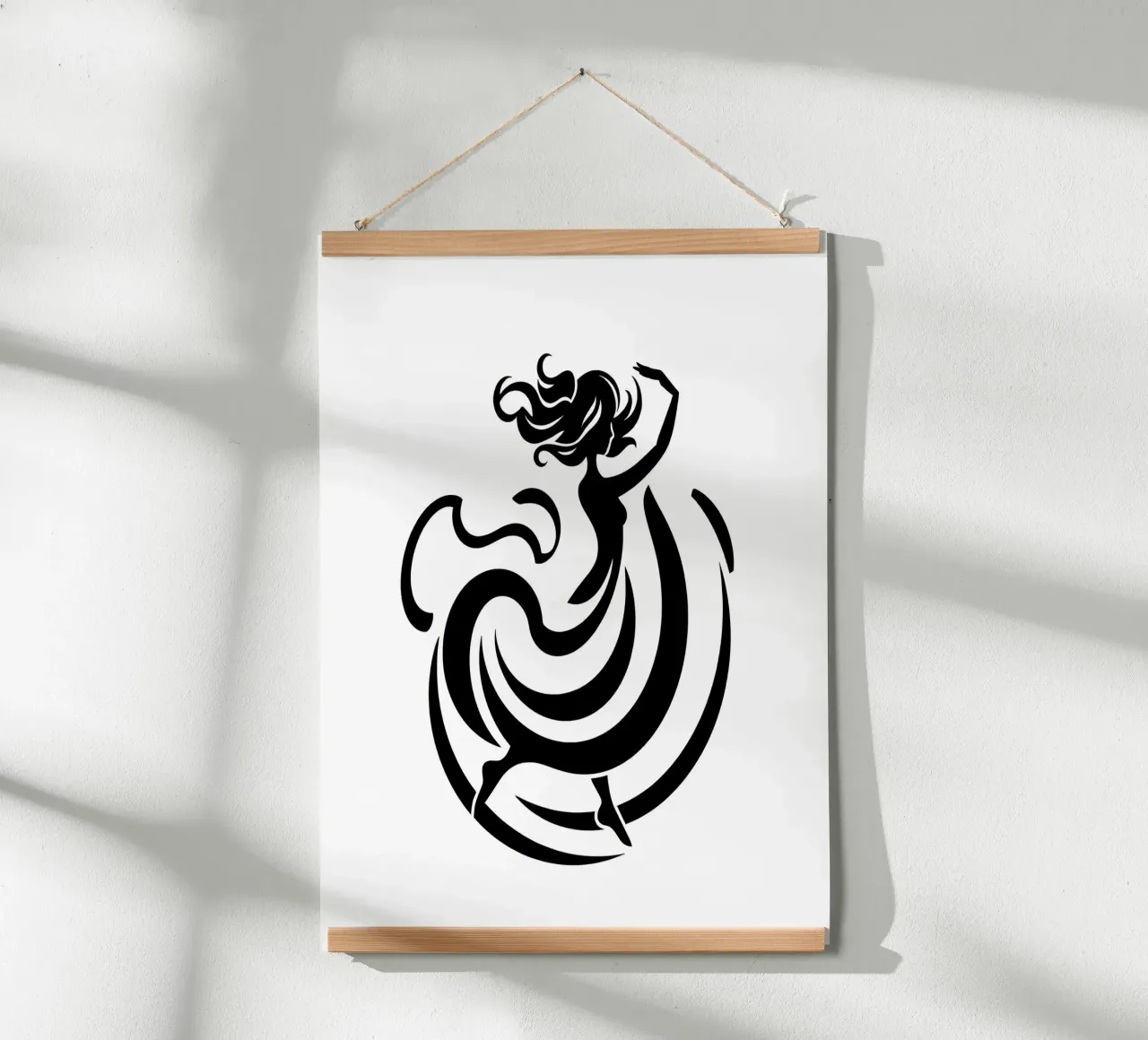 Eine anmutige Tänzerin in Bewegung mit fließenden Linien Hahnemühle von DesignDoodle