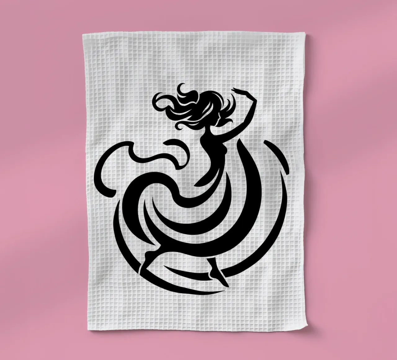 Eine anmutige Tänzerin in Bewegung mit fließenden Linien Geschirrtuch von DesignDoodle