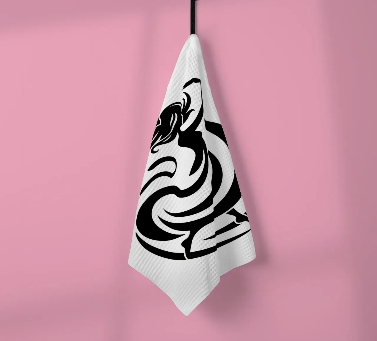 Eine anmutige Tänzerin in Bewegung mit fließenden Linien Geschirrtuch von DesignDoodle