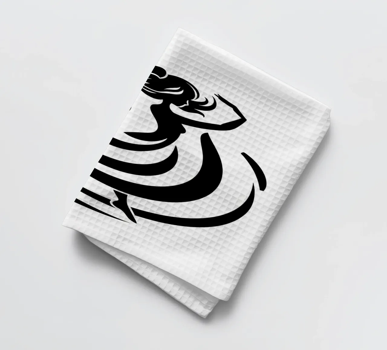 Eine anmutige Tänzerin in Bewegung mit fließenden Linien Geschirrtuch von DesignDoodle