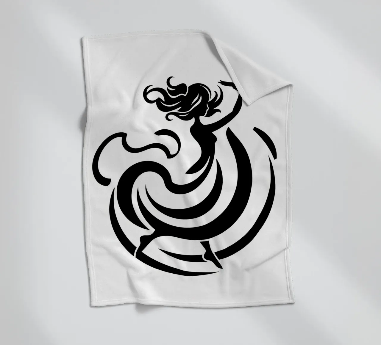 A graceful dancer in motion with flowing lines fleece blanket by DesignDoodle