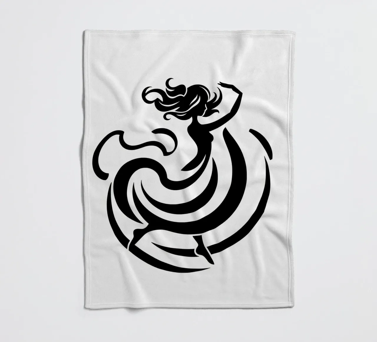 A graceful dancer in motion with flowing lines fleece blanket by DesignDoodle